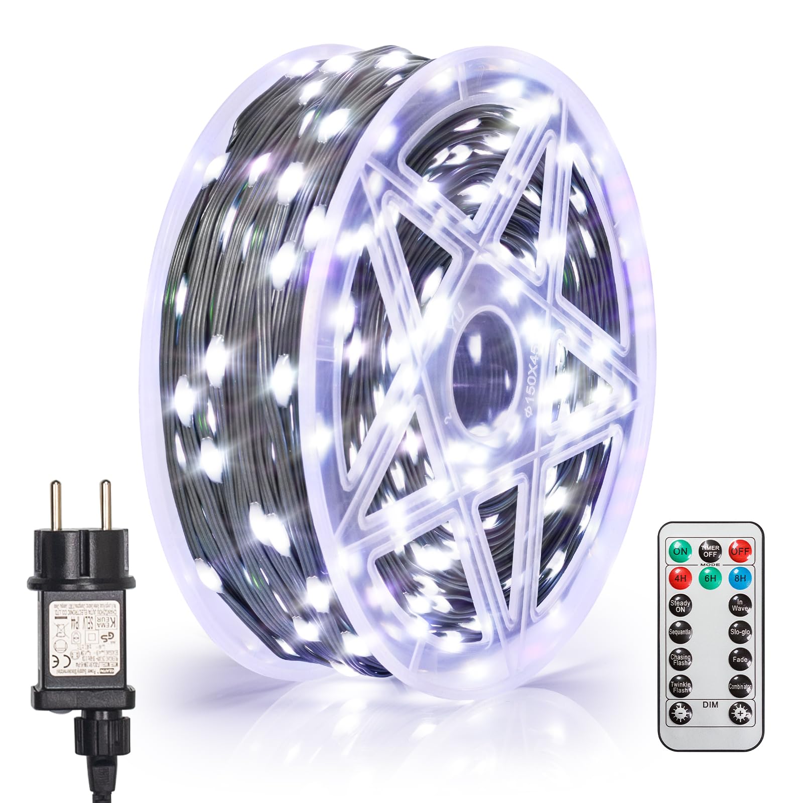 Bxroiu Lichterkette LED Mehrfarbig 60M 600 LEDs mit Timer
