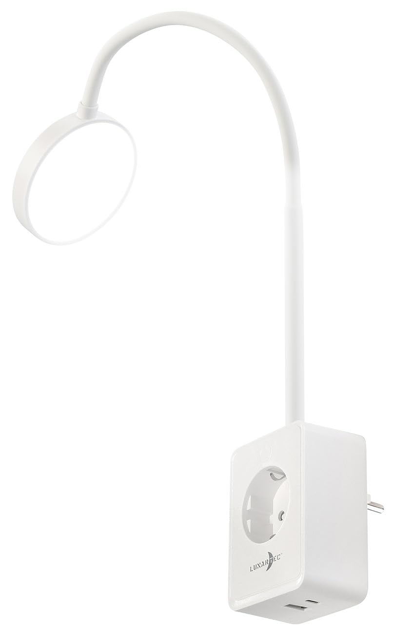 Lunartec Innenbeleuchtung Steckdosenlampe weiß dimmbar USB