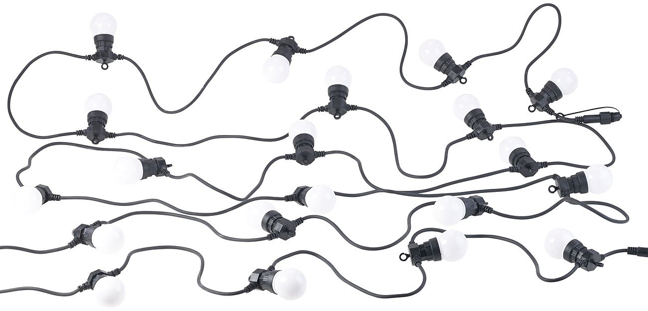 Lunartec Licht-Dekoration Lichterkette 20 LEDs 13 m IP44 außen