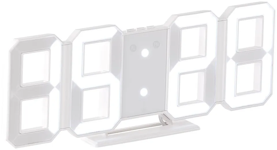 Lunartec LED-Uhren Jumbo-Digitaluhr Wand 28 cm mit Wecker