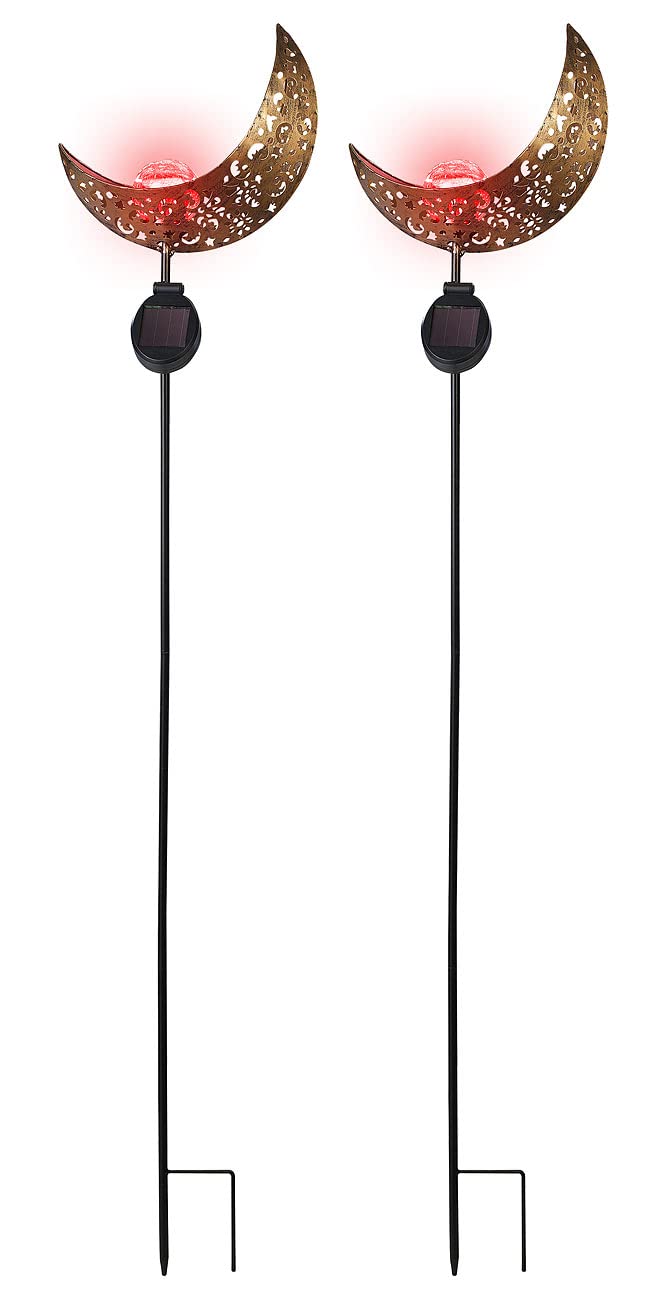 Lunartec Licht-Dekoration Solar-Mondleuchte 2er-Set RGB IP44