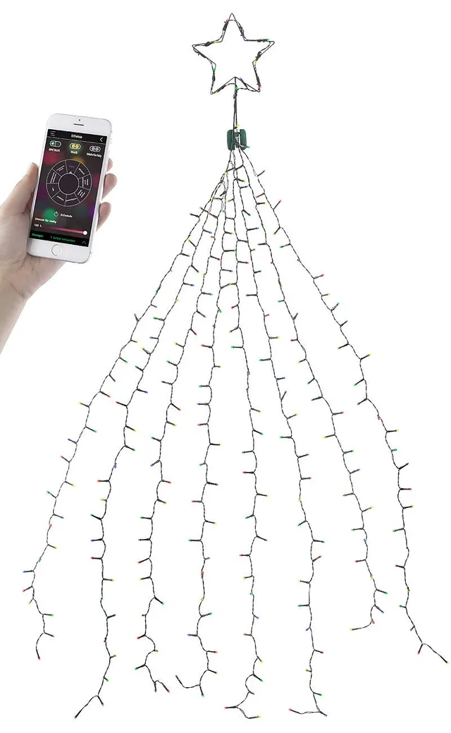 Lunartec Licht-Dekoration Weihnachtsbaum-Überwurf 320 LEDs App