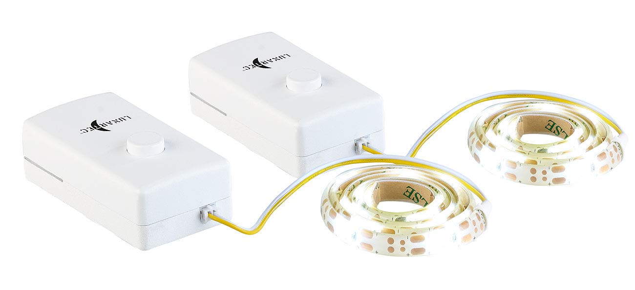 Lunartec LED-Streifen Batterie 60cm 2er-Set Tageslichtweiß