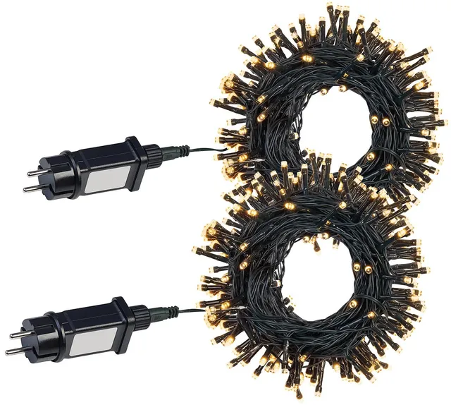 Lunartec Licht-Dekoration WLAN-Lichterkette 32m warmweiß 2er-Set