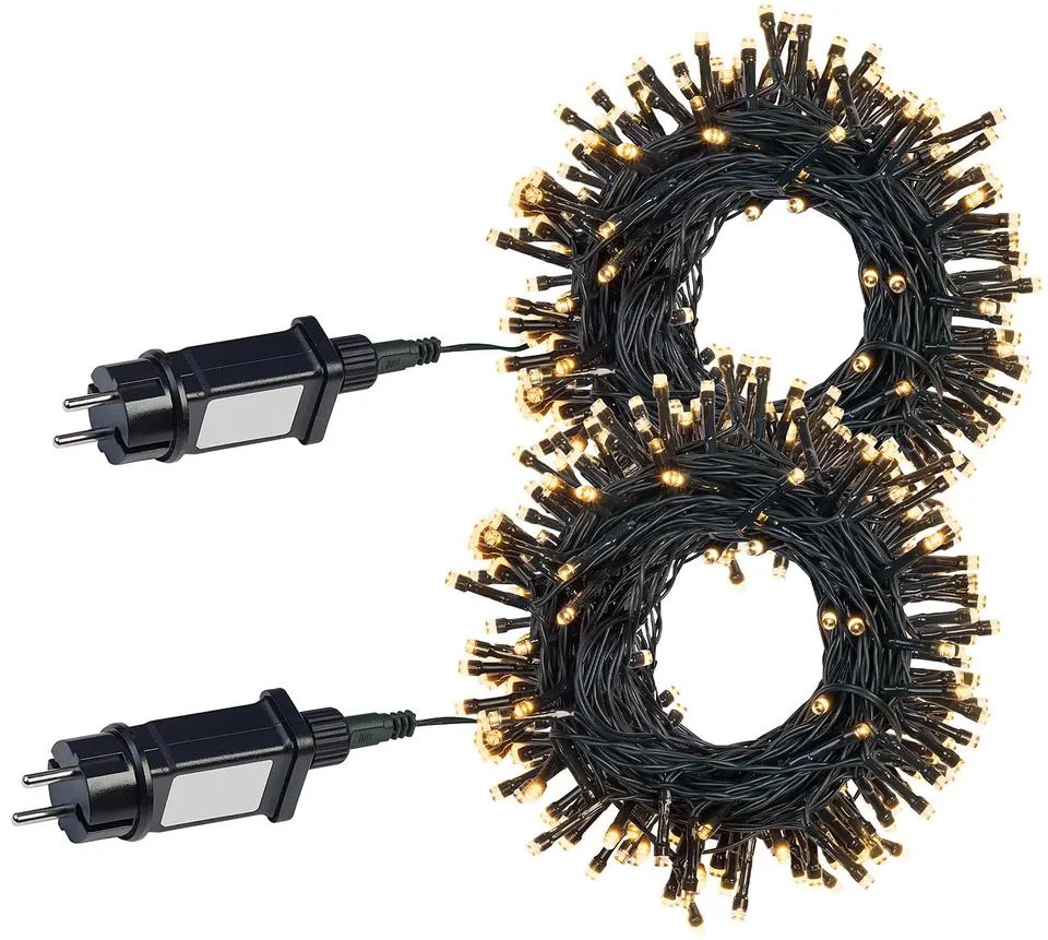 Lunartec Licht-Dekoration WLAN-Lichterkette 32m warmweiß 2er-Set