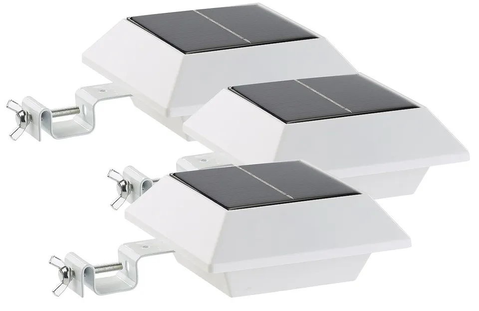 Lunartec Außenbeleuchtung Dachrinnen Solarlampe LED 3er-Set