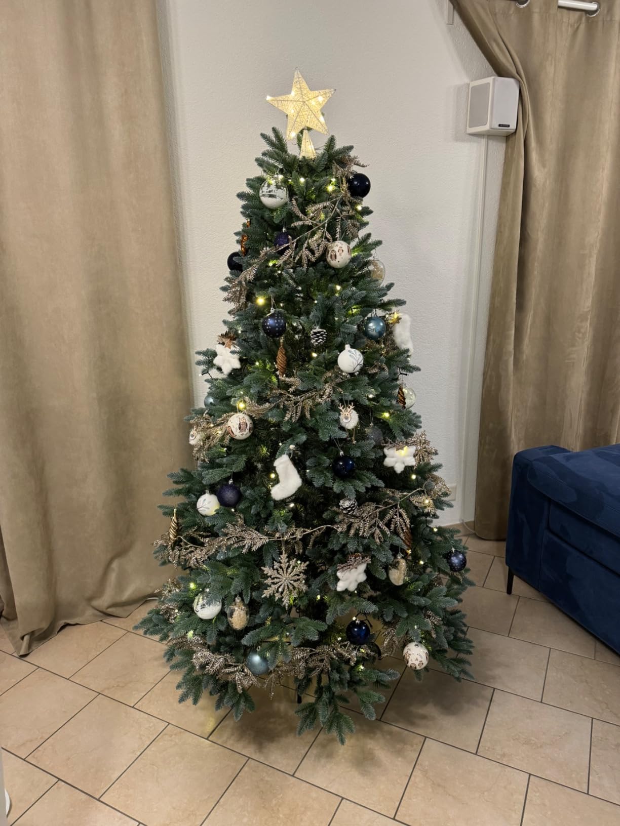 elktry Weihnachtsbaum Lichterkette Ring 400 LED warmweiß 2M