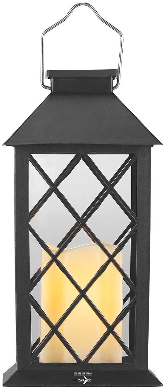 Lunartec Licht-Dekoration Solar-Laterne Flamme schwarz IP44