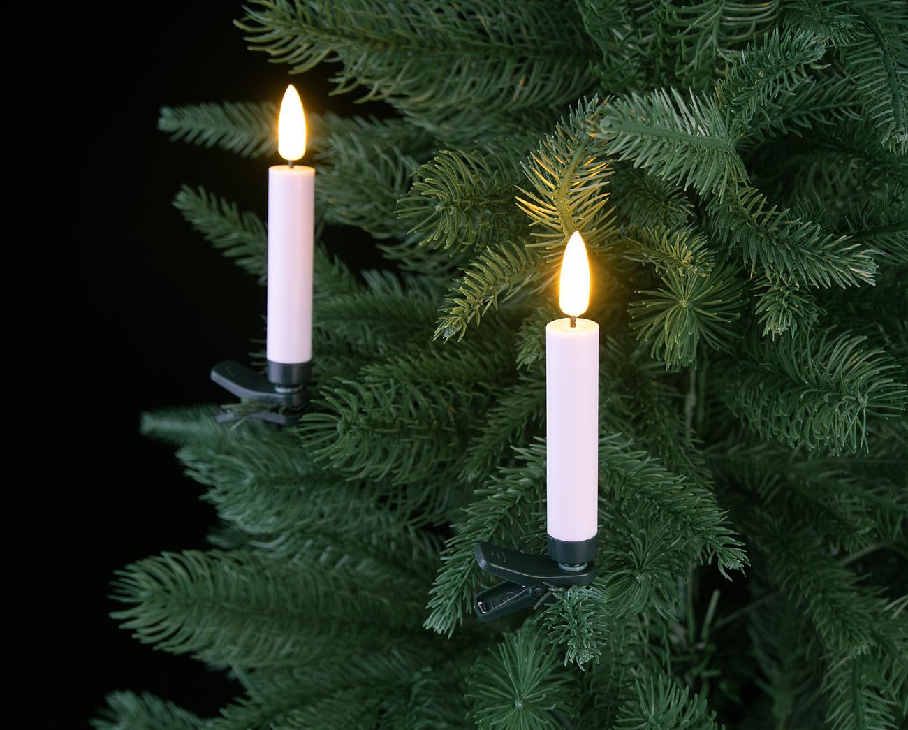 Lunartec Christbaumbeleuchtung LED-Kerzen 10er-Set weiß