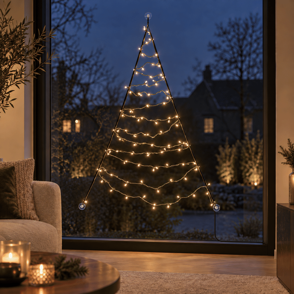 Fairybell Premium Fenster-Weihnachtsbaum 1,25m 64 LED Switch