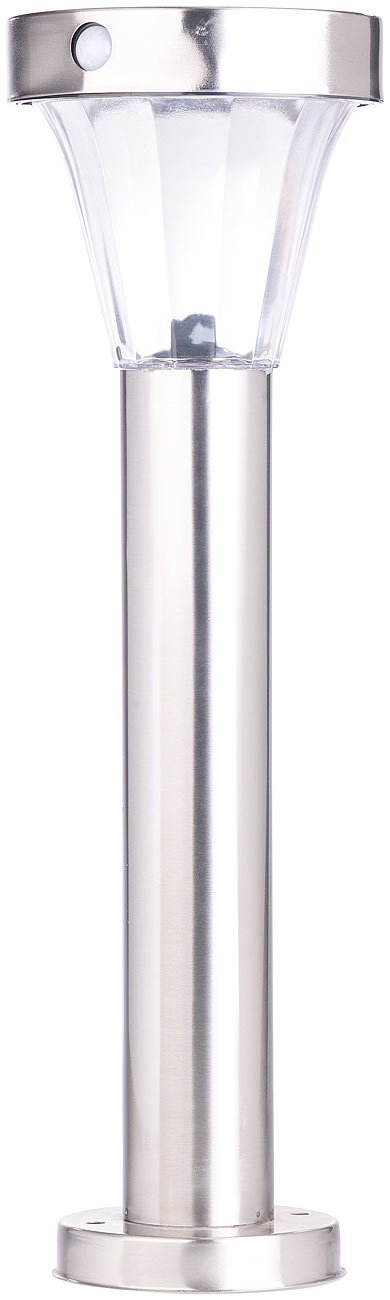 Lunartec Silva Solar-Wegeleuchte 2er-Set Edelstahl mit Bewegungsmelder