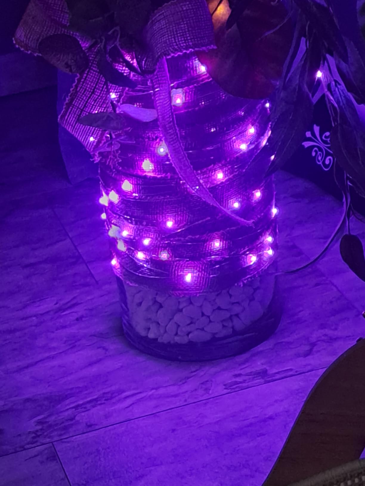 Qedertek Lichterkette 10 m 100 LED Draht Orange-Lila Batterie