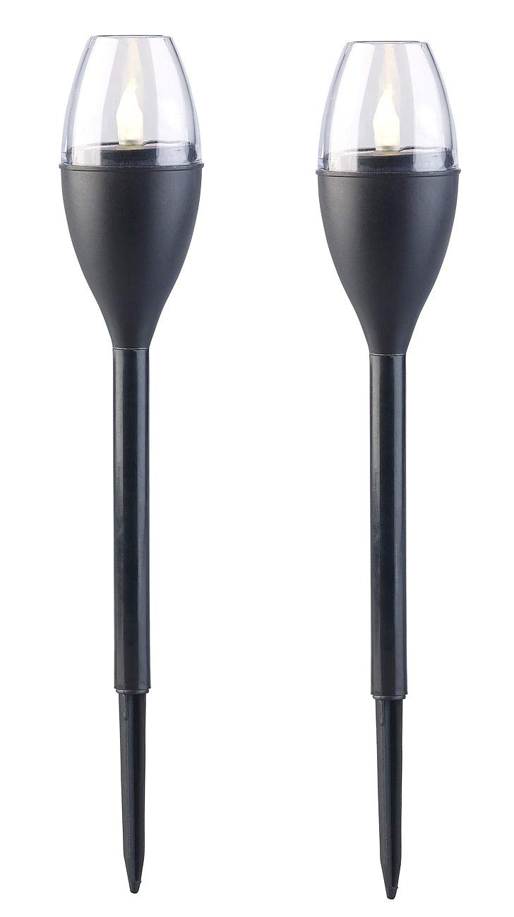 Lunartec Solarfackel 2er-Set LED Flammen-Optik IP44