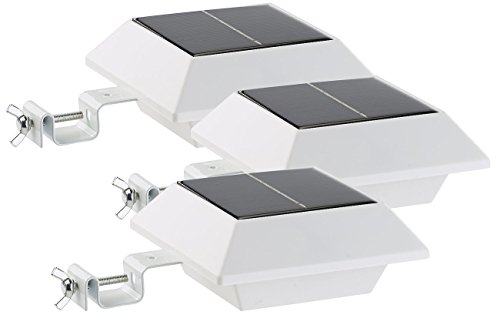 Lunartec Außenbeleuchtung Dachrinnen Solarlampe LED 3er-Set