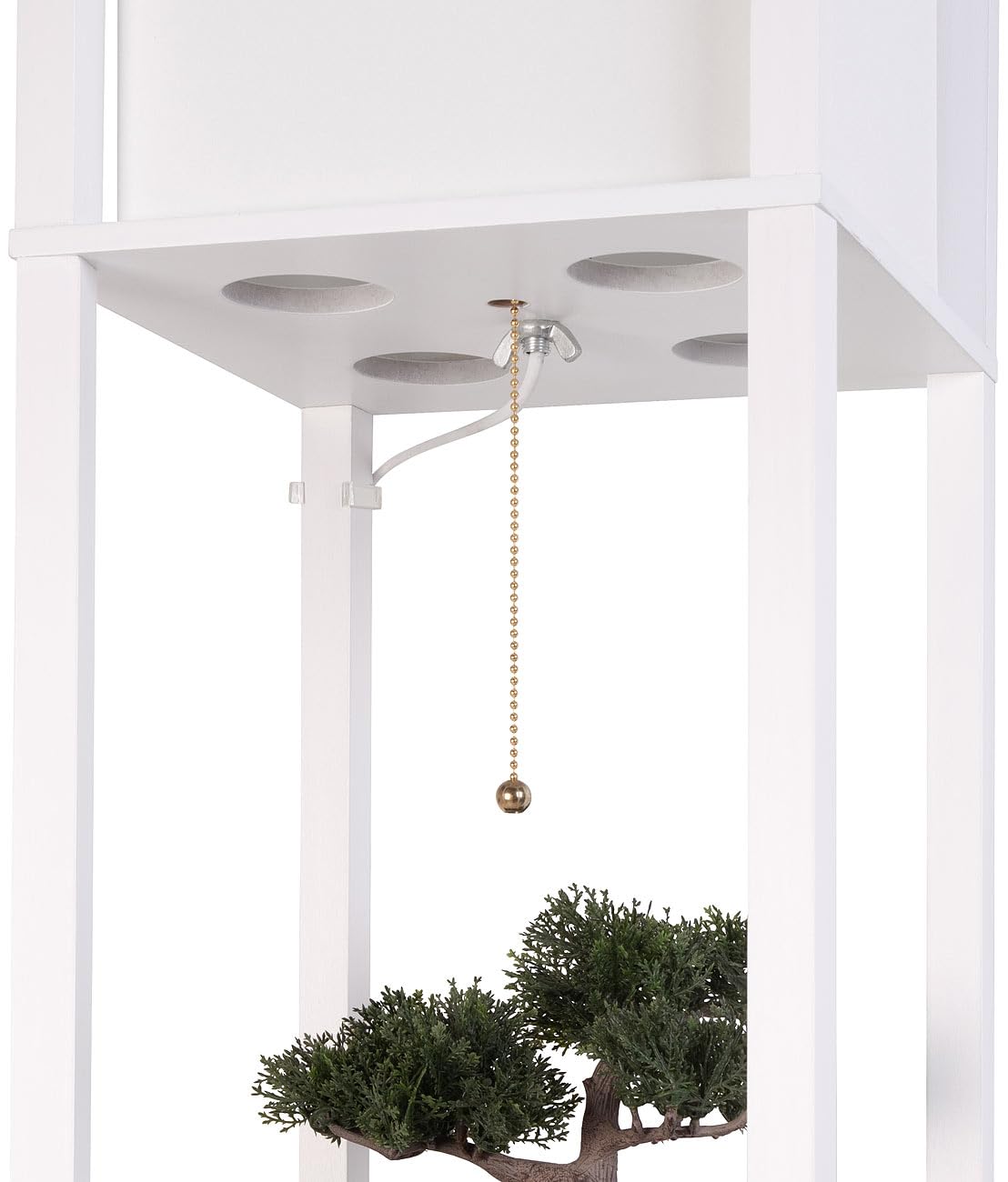 Lunartec Innenbeleuchtung Regal-Stehlampe Holz weiß E27 160 cm