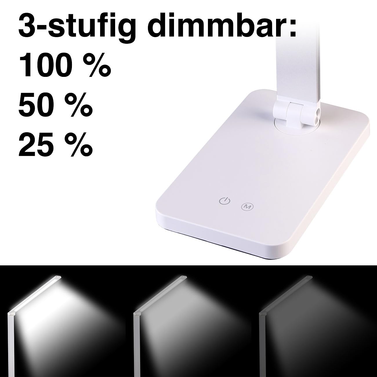 Lunartec Innenbeleuchtung Alu-Schreibtischlampe silberweiß 660lm