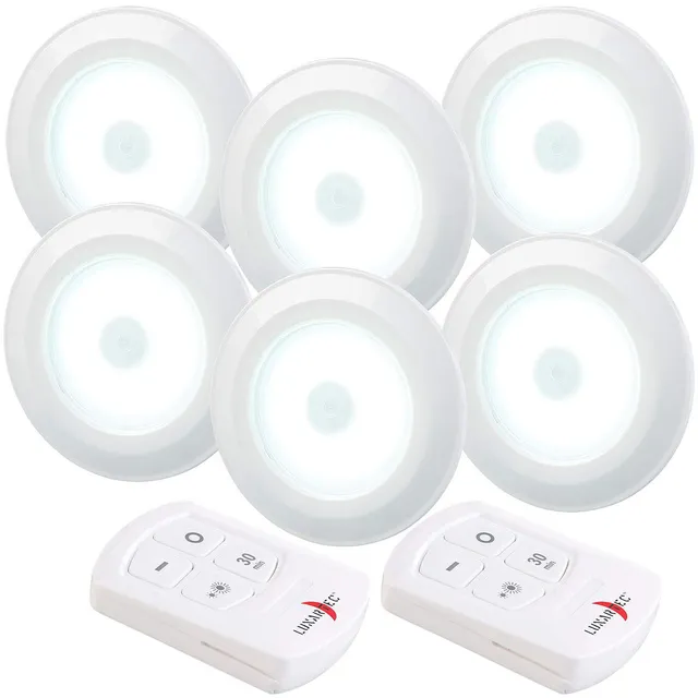 Lunartec Innenbeleuchtung COB-Unterbauleuchte 6er-Set mit Timer