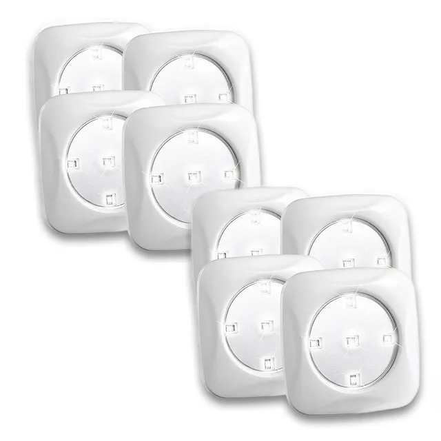 Lunartec Innenbeleuchtung FlexiLight LED-Leuchte 8er-Set mit Druckschalter