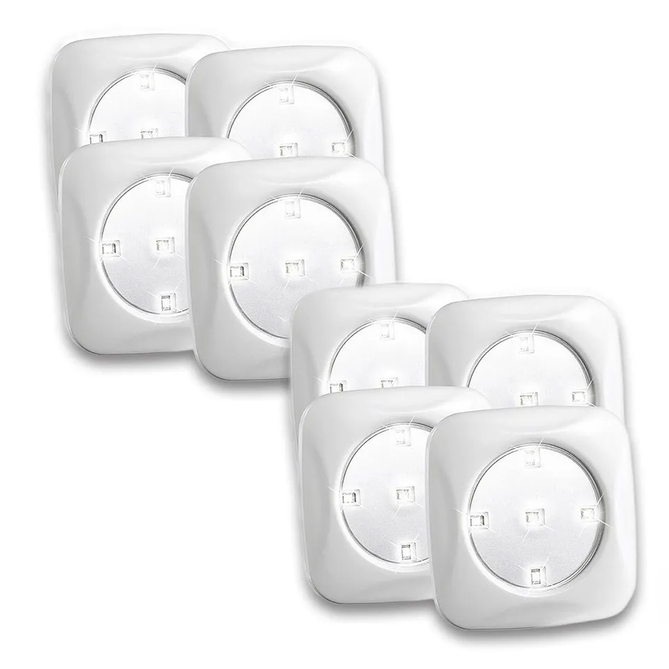 Lunartec Innenbeleuchtung FlexiLight LED-Leuchte 8er-Set mit Druckschalter