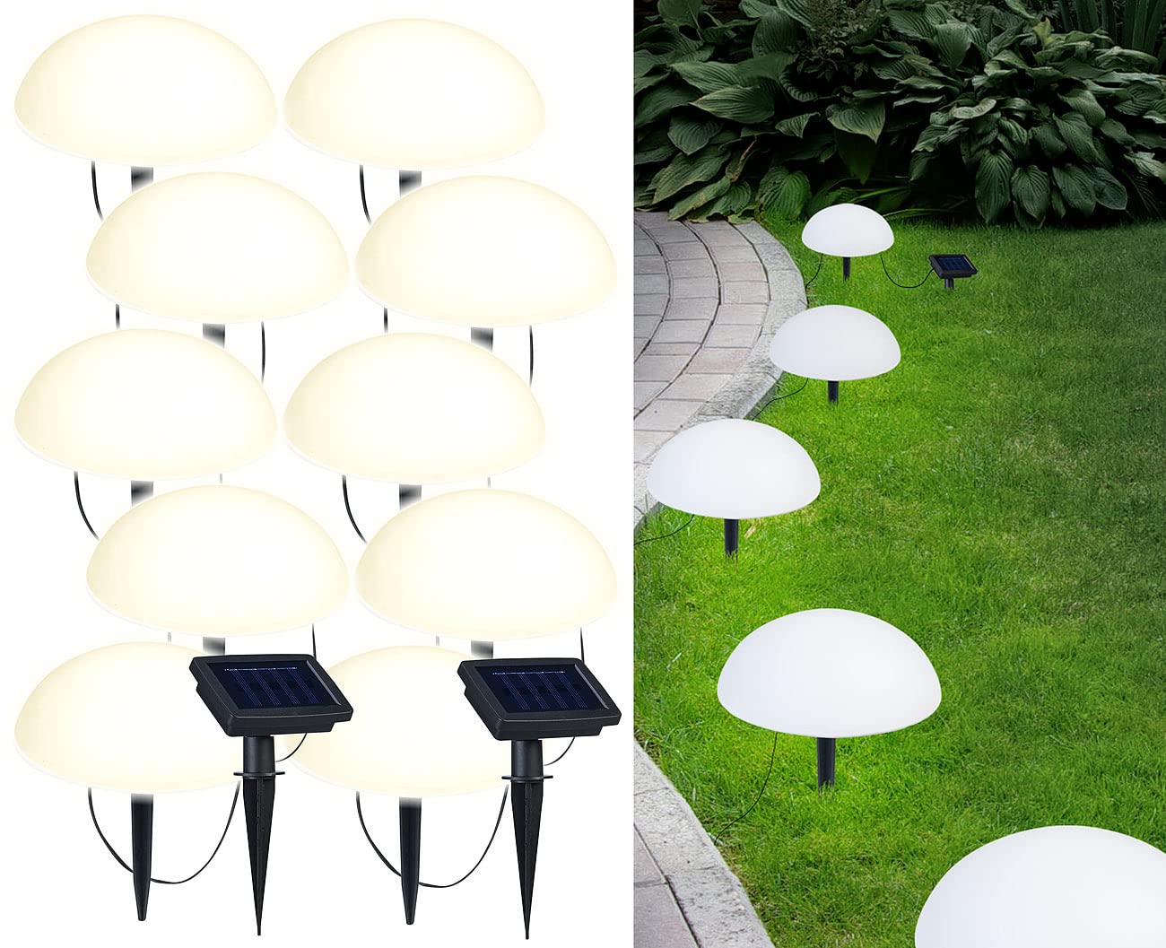 Lunartec Licht-Dekoration Solar-Bodenlichterkette warmweiß 2er-Set
