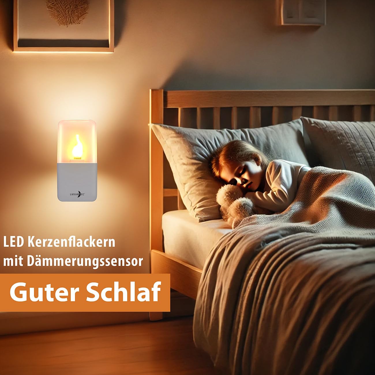 Lunartec Licht-Dekoration LED-Nachtlichter 2er-Set weiß