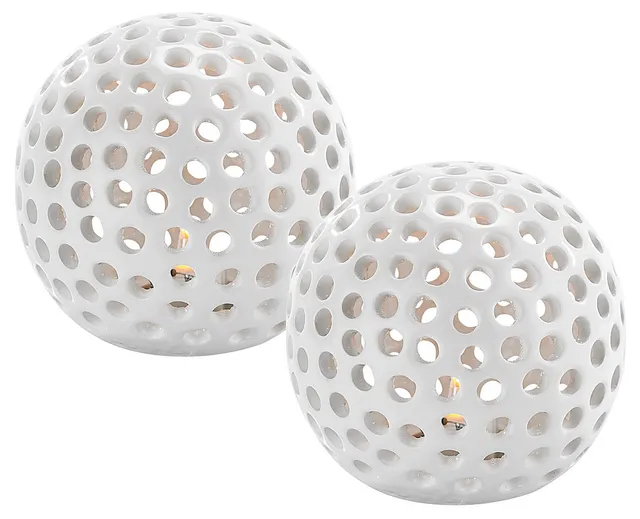 Lunartec LED-Kugellampen 2er-Set Keramik warmweiß batteriebetrieben