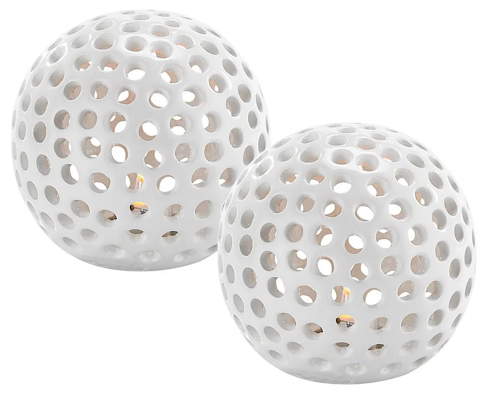 Lunartec LED-Kugellampen 2er-Set Keramik warmweiß batteriebetrieben