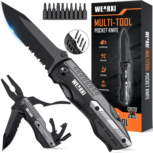 Wearxi Multitool Taschenmesser 13in1 Klappmesser Camping