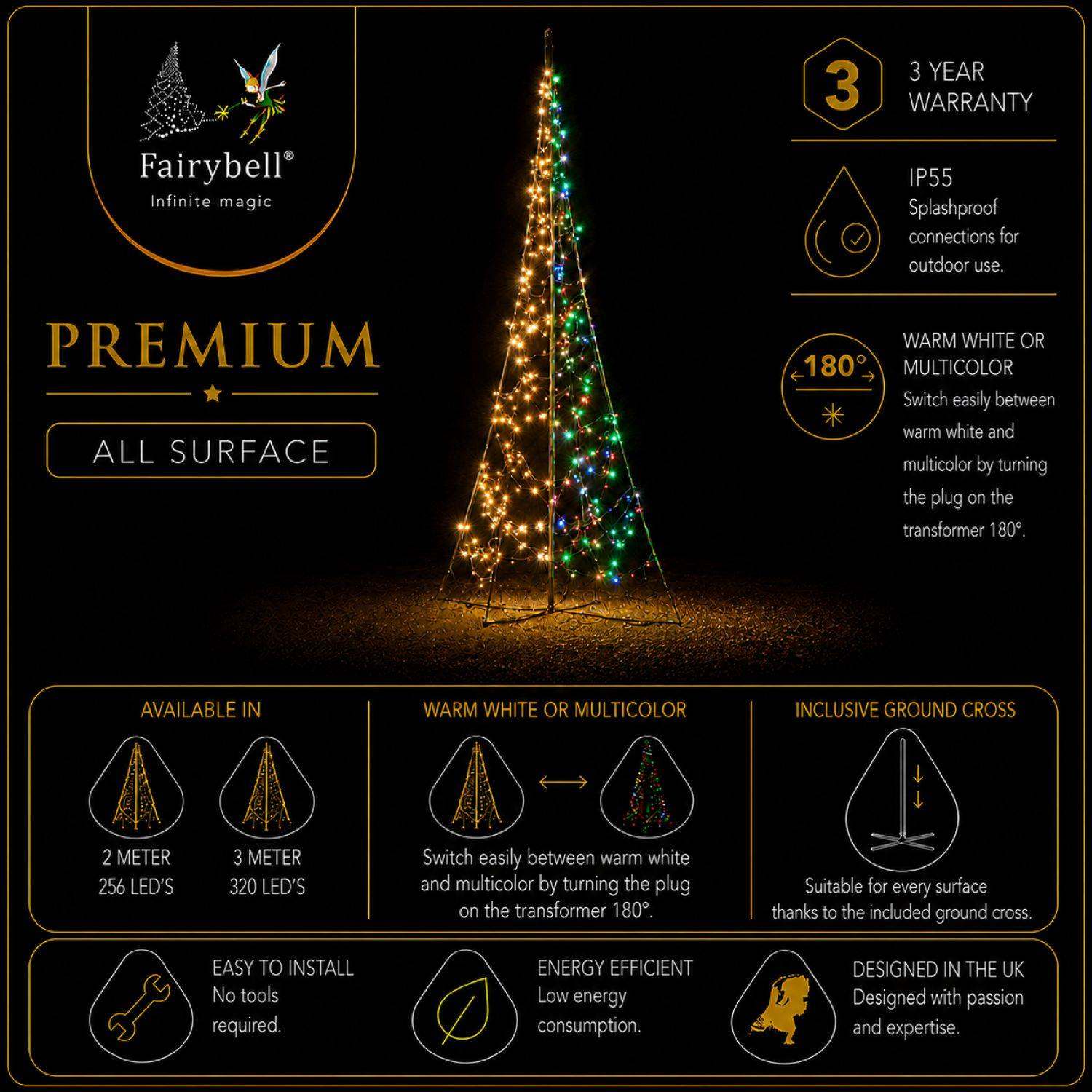 Fairybell Premium All-Surface 3 m 320 LED Switch