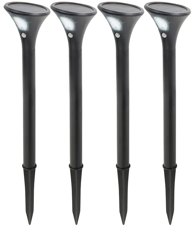Lunartec Außenbeleuchtung Solar-Wegeleuchte 4er-Set kaltweiß