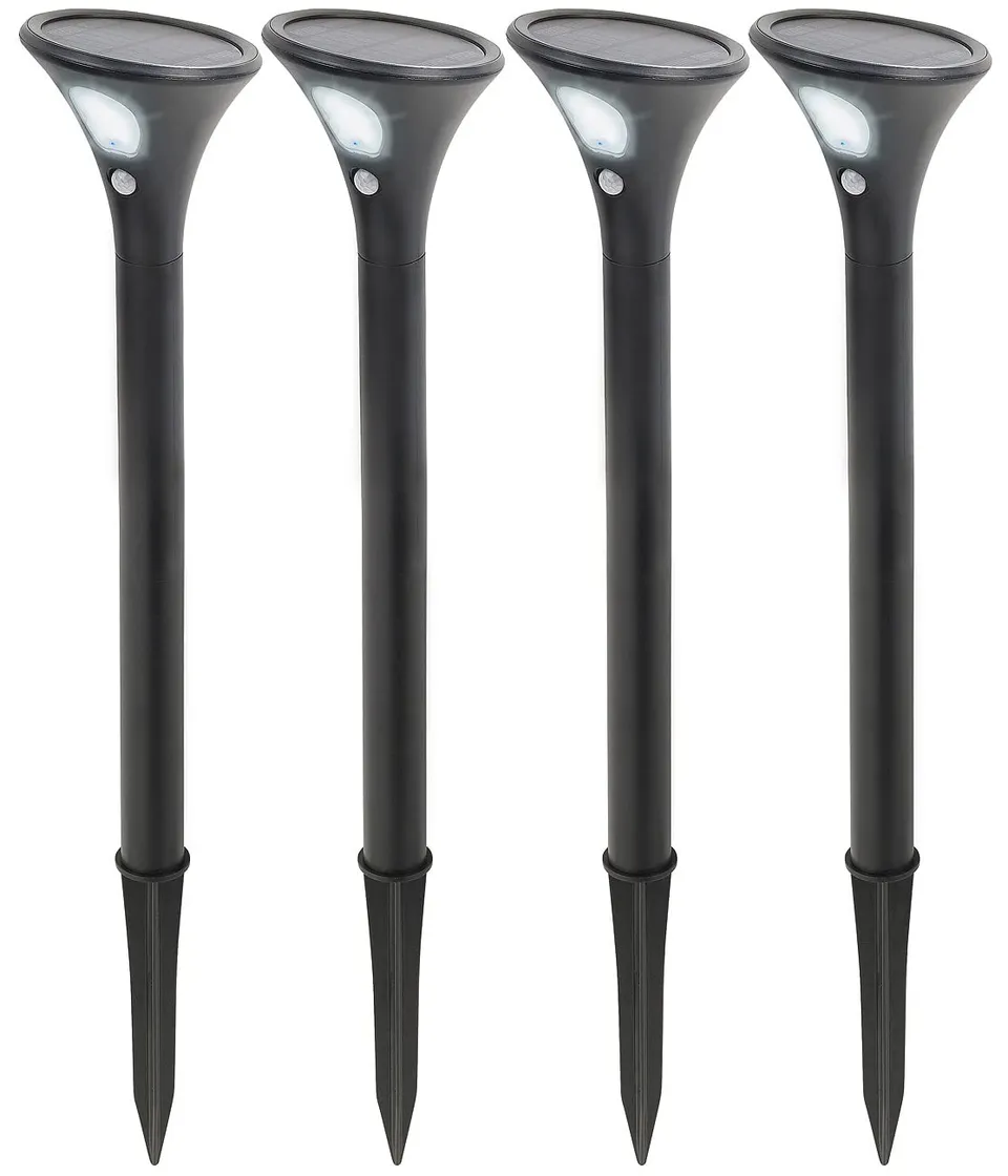 Lunartec Außenbeleuchtung Solar-Wegeleuchte 4er-Set kaltweiß