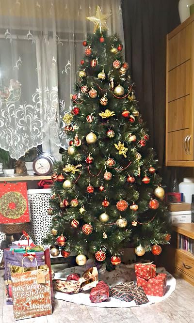 elktry Weihnachtsbaum Lichterkette Ring 400 LED warmweiß 2M