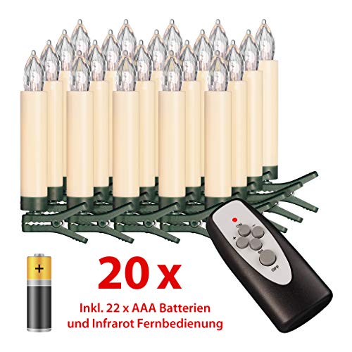 Bonetti Wireless Christmas Candles LED Weihnachtskerzen elfenbein 20er-Set