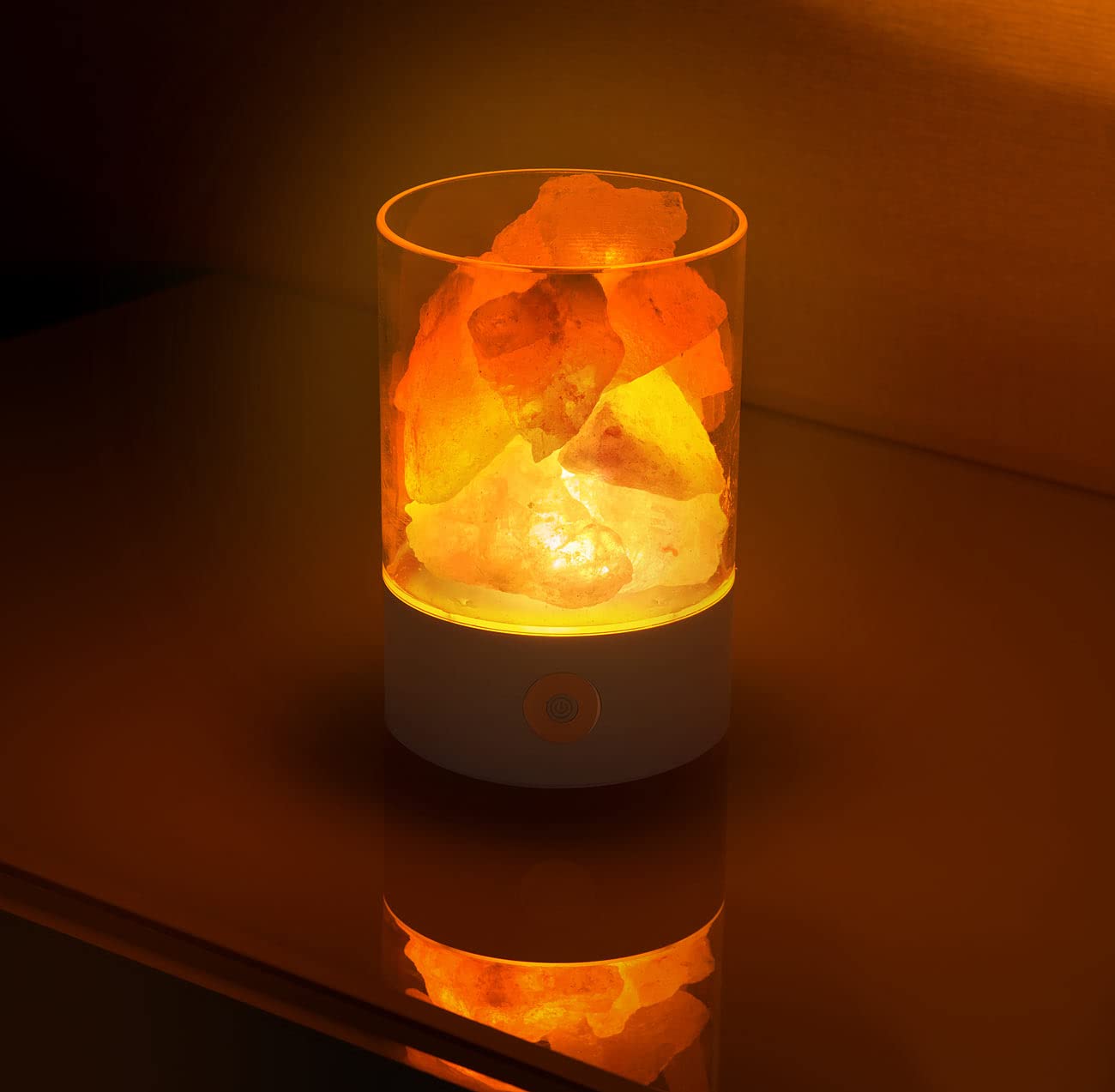 Lunartec Licht-Dekoration Salzkristall-Leuchte RGB USB 3W