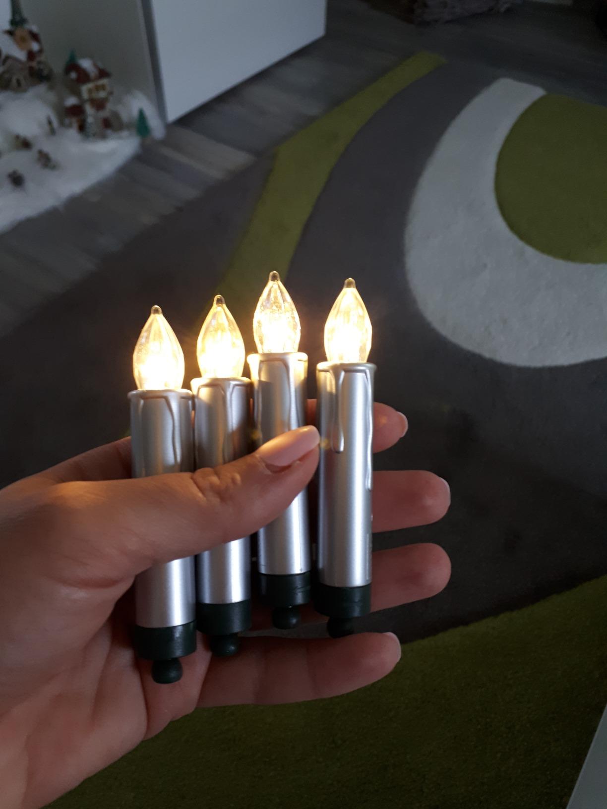 Lunartec Licht-Dekoration LED-Christbaumkerzen 20er silber