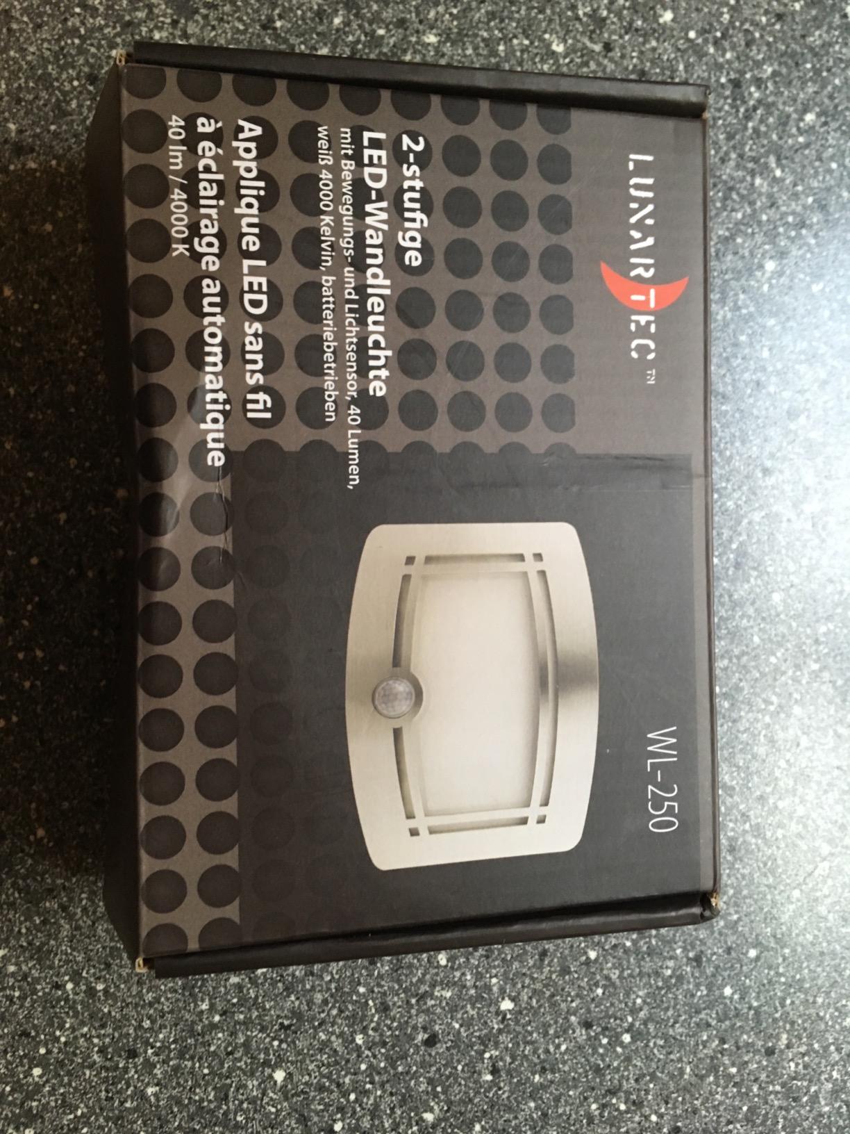 Lunartec Innenbeleuchtung LED-Wandleuchte Batterie 40lm weiß