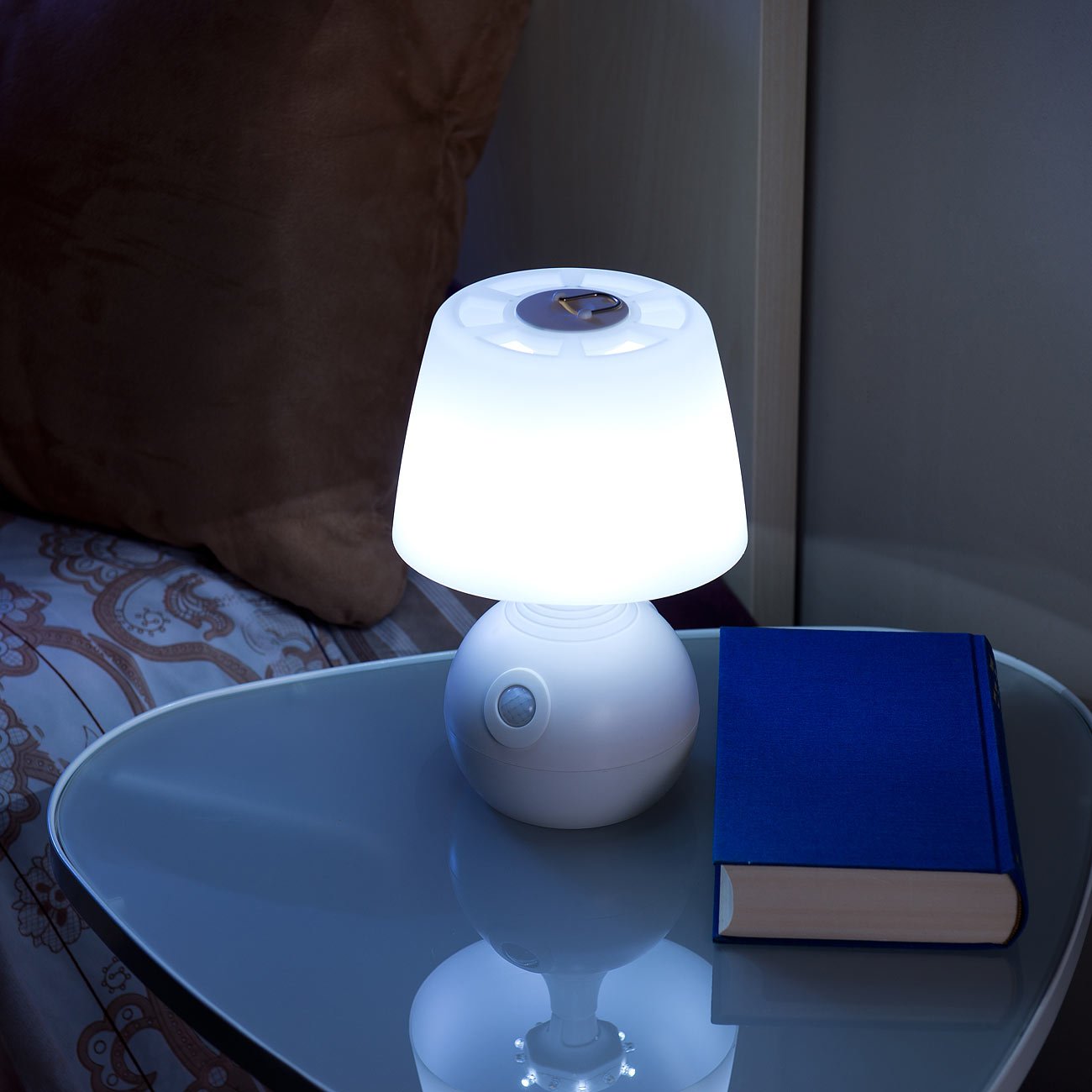 Lunartec Innenbeleuchtung LED-Tischlampe Bewegungsmelder warmweiß
