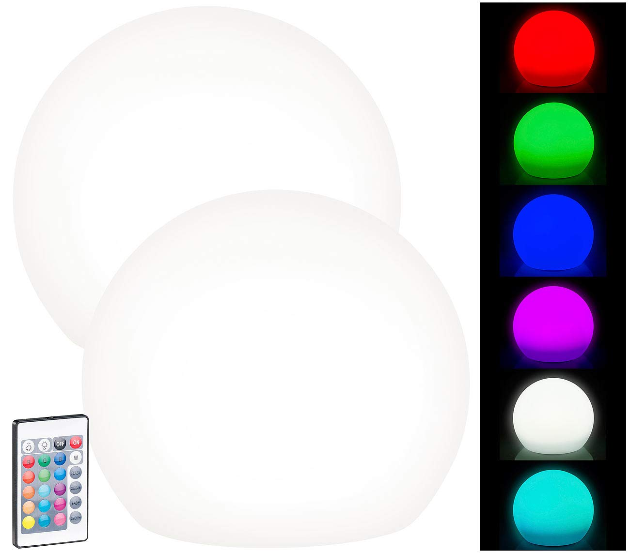 Lunartec Licht-Dekoration Solar-Leuchtkugel Ø30 cm 2er-Set