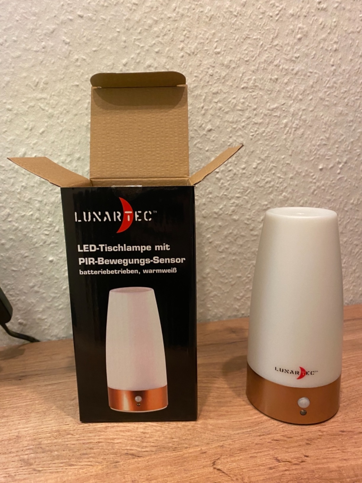 Lunartec LED-Tischlampen 2er-Set mit Bewegungsmelder warmweiß