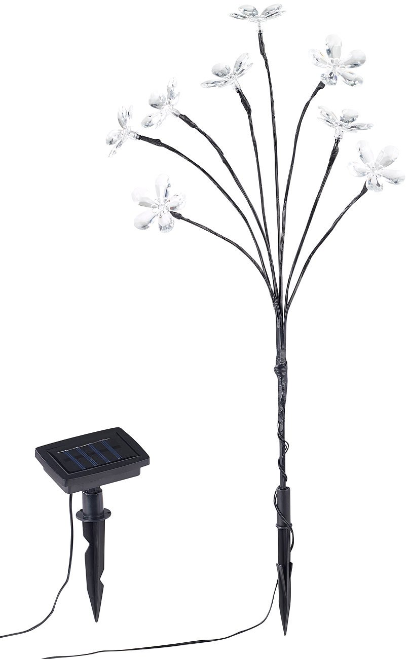 Lunartec Außenbeleuchtung Solar-Blumen 50 cm 4er-Set bunt