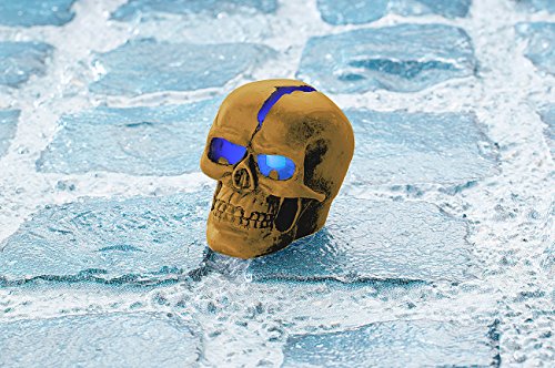 Lunartec Licht-Dekoration Crackhead Totenkopf Leuchte blaue LED
