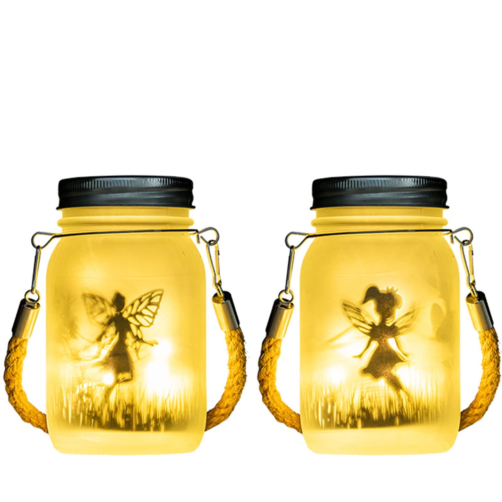 Bxroiu Solar Laterne Warm Weiß 2er Set 30 LEDs