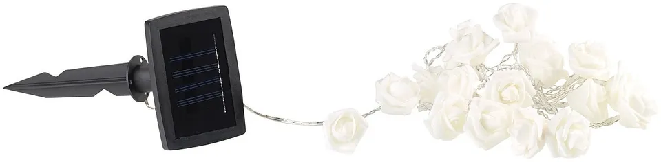Lunartec Licht-Dekoration Solar Rosen Lichterkette 4m warmweiß