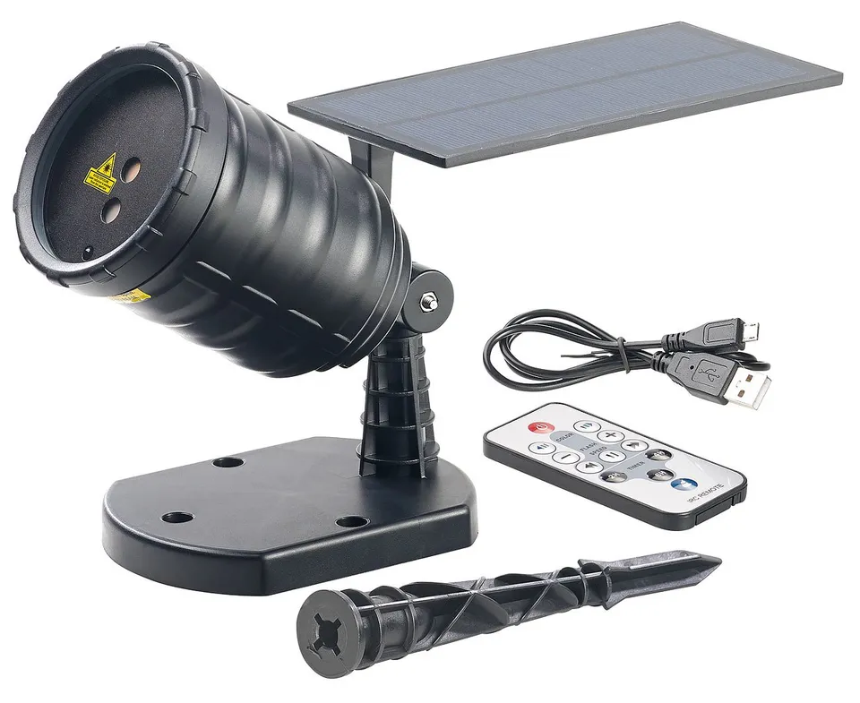 Lunartec Licht-Dekoration Solar-Laser-Projektor rot-grün Timer