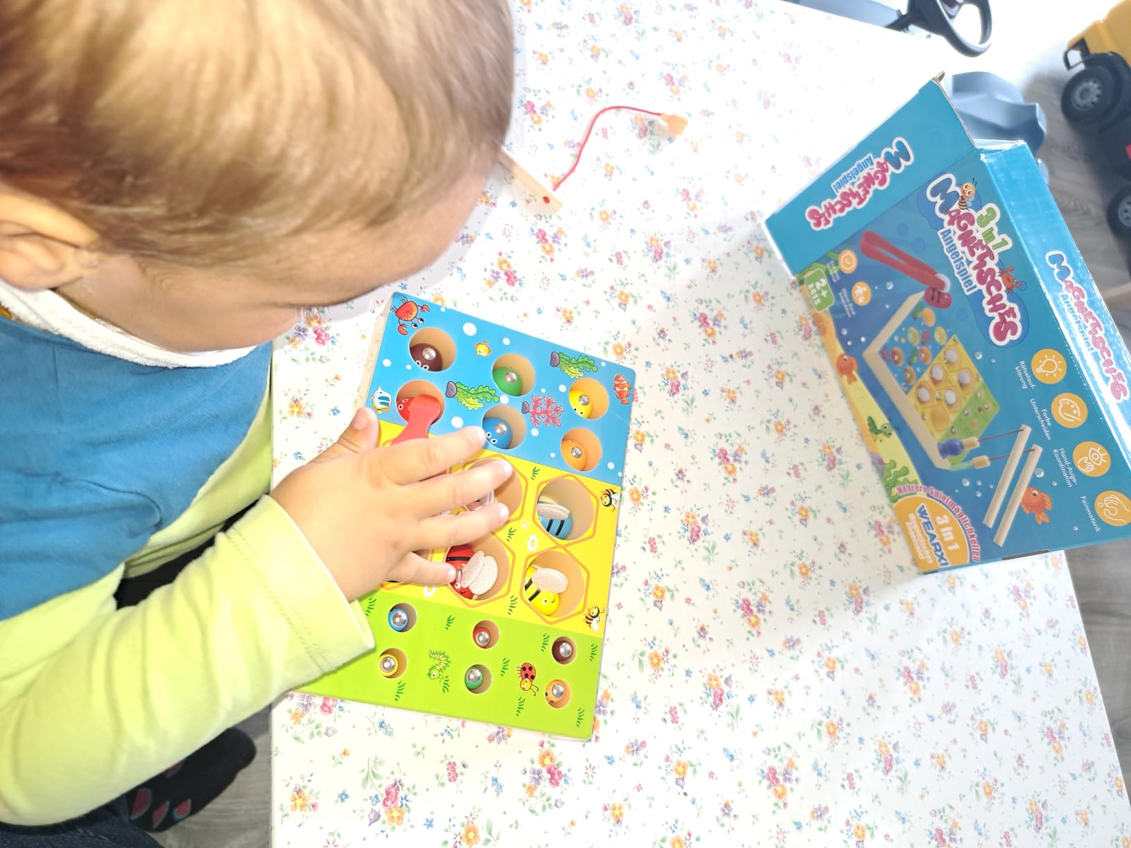 WEARXI Spielzeug Angelspiel magnetisch 3 in 1 Holz