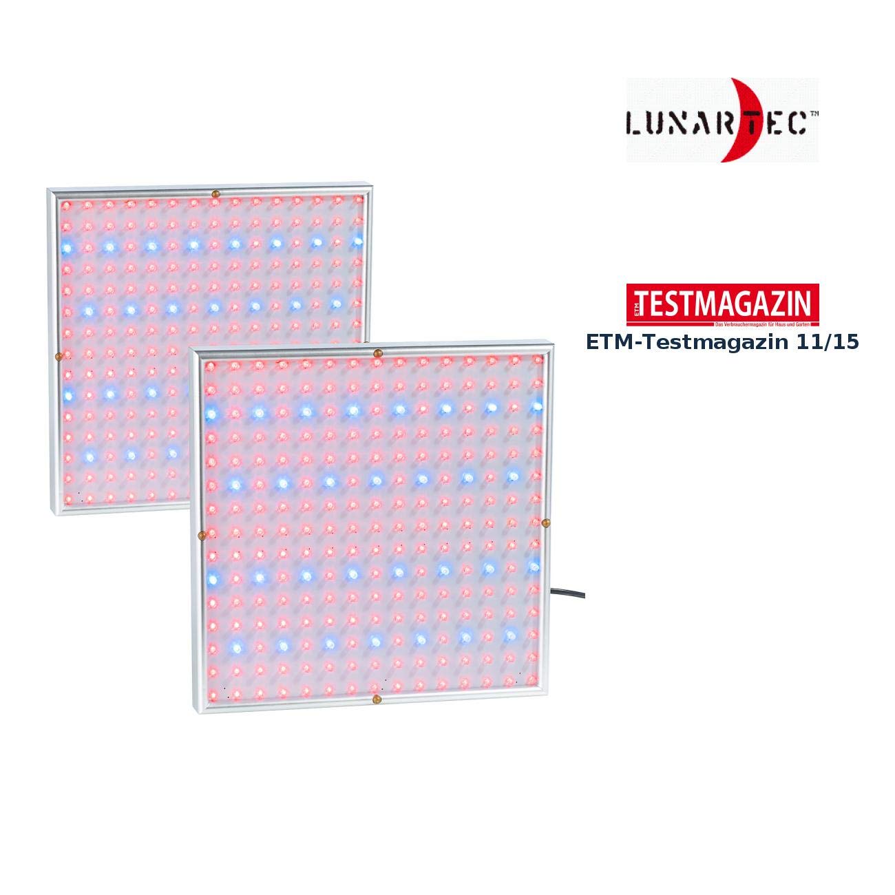 Lunartec Leuchtmittel LED-Pflanzenpanel 225 LEDs 2er Set