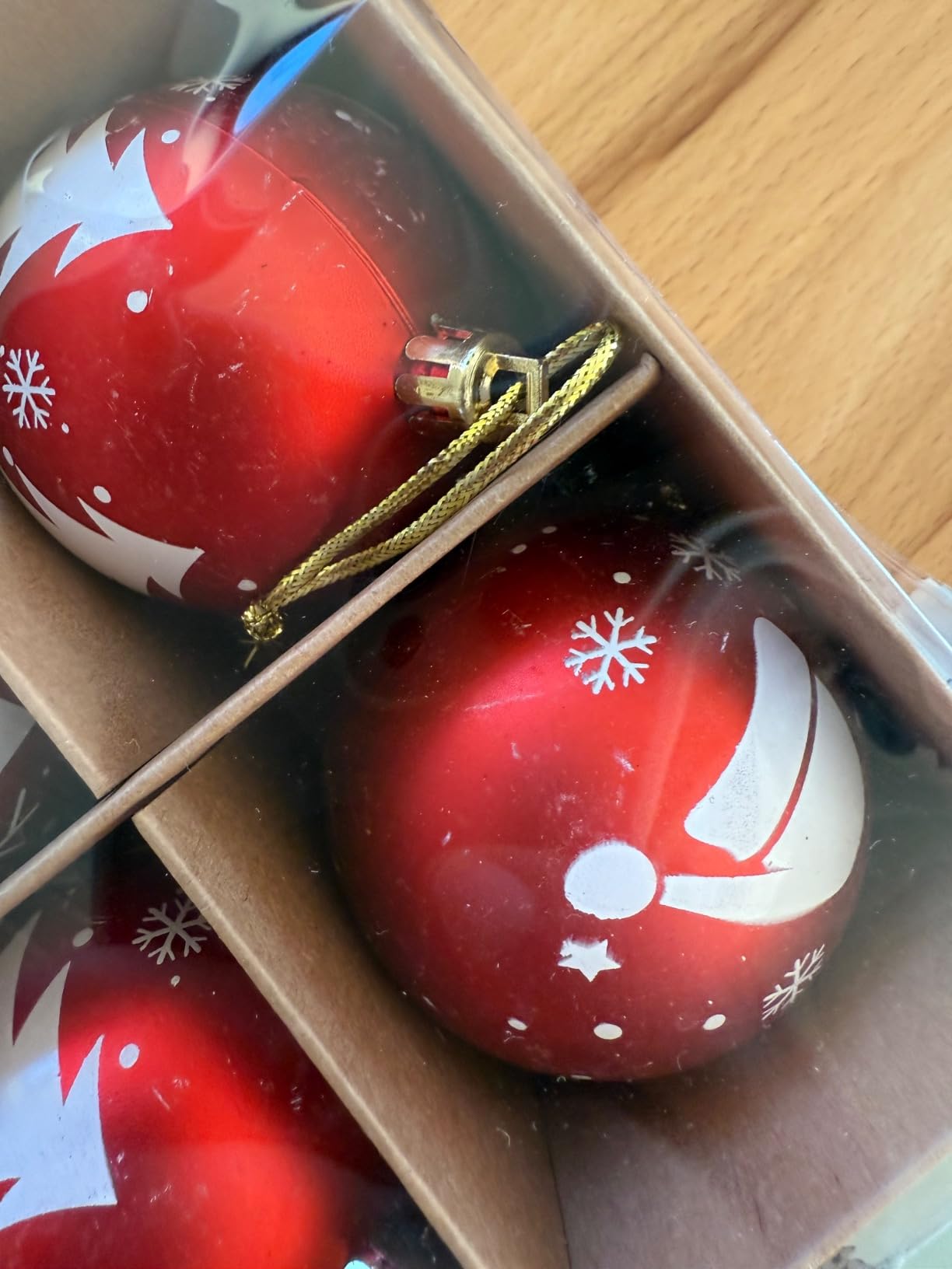WEARXI Lichterketten Weihnachtskugeln 6cm Rot-Weiß 16 Stück