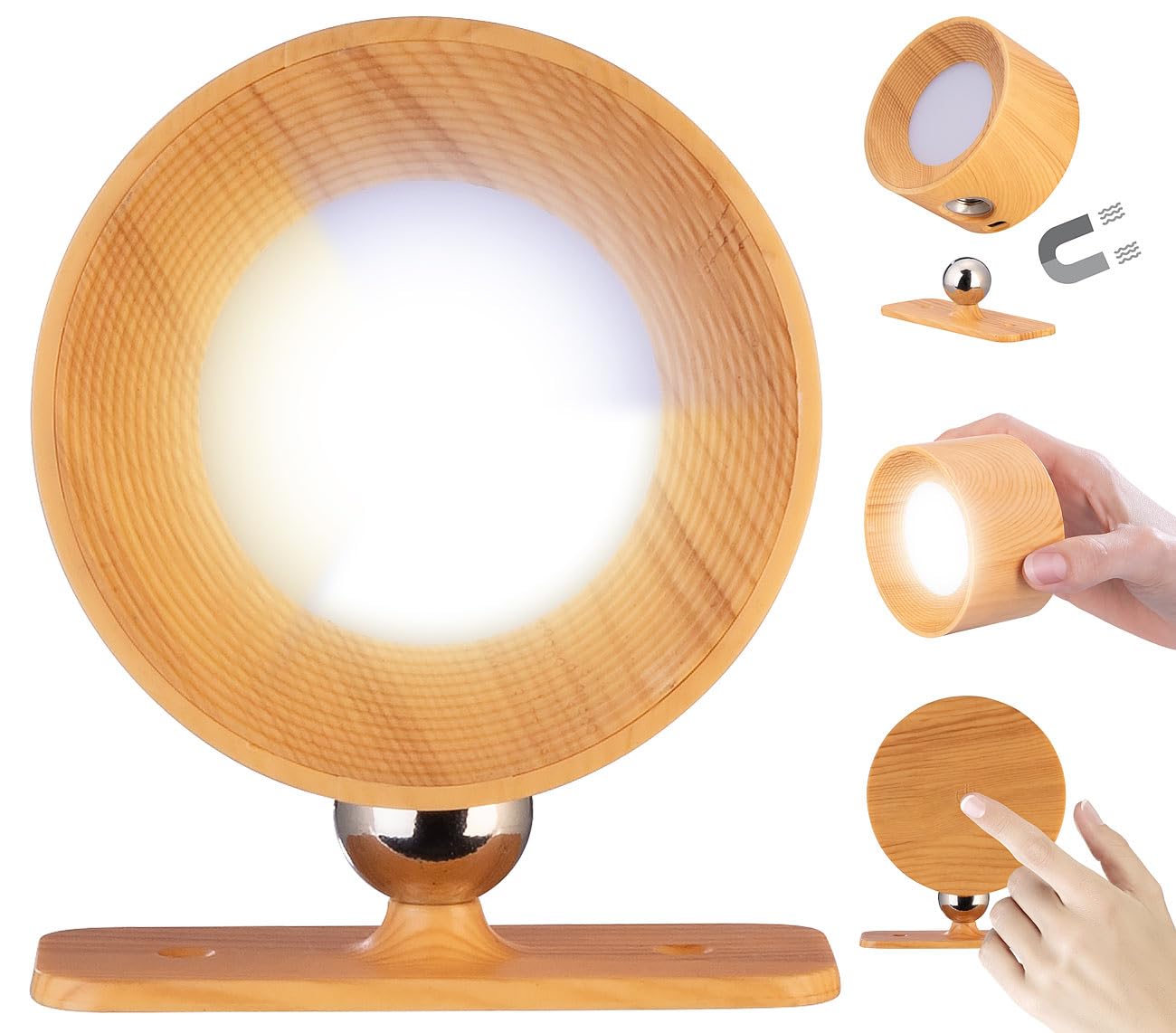 Lunartec Innenbeleuchtung LED-Wandlampe 4er-Set Pinie dimmbar