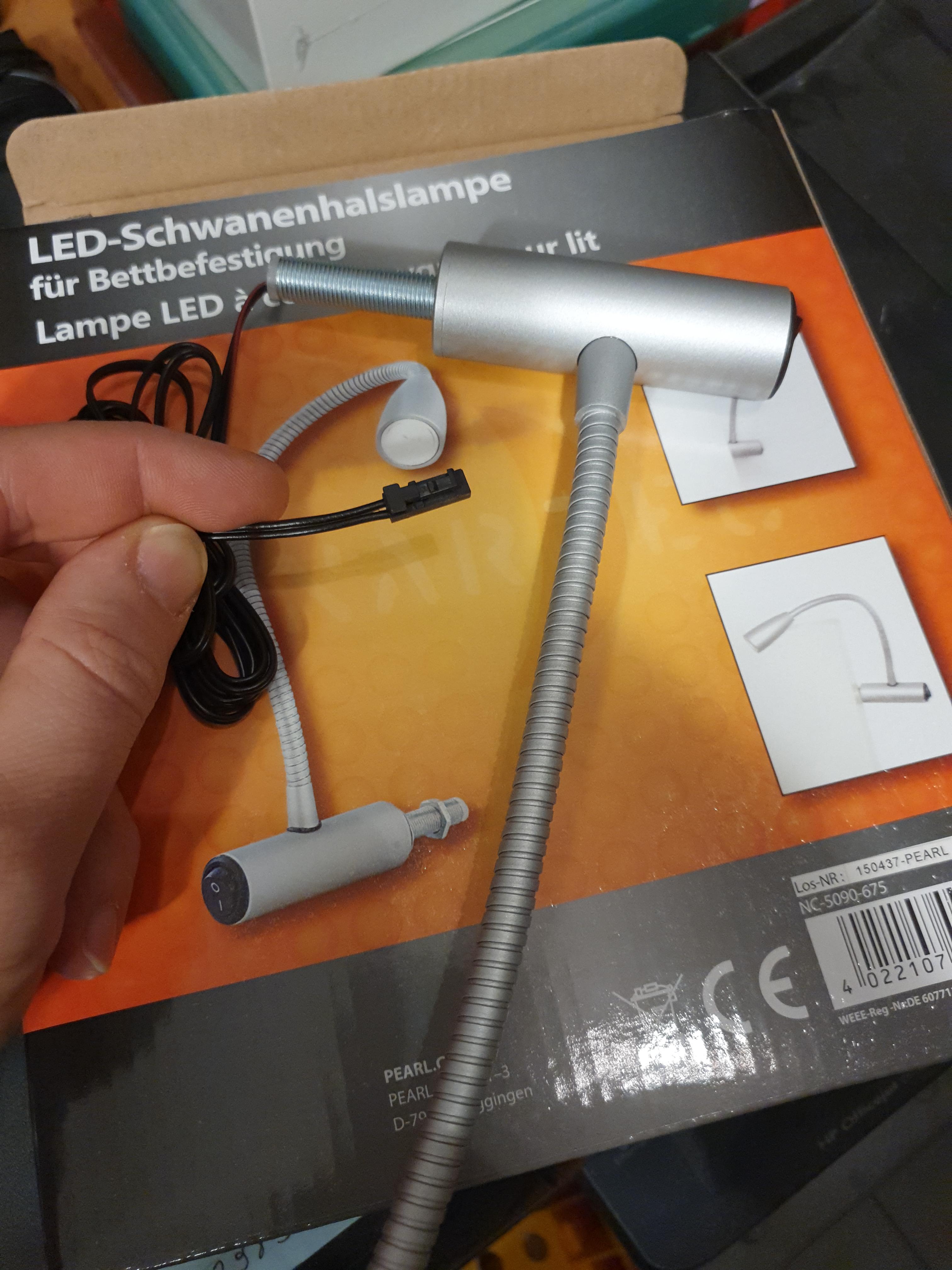 Lunartec Innenbeleuchtung 2er Bettleuchte Schwanenhals 45cm