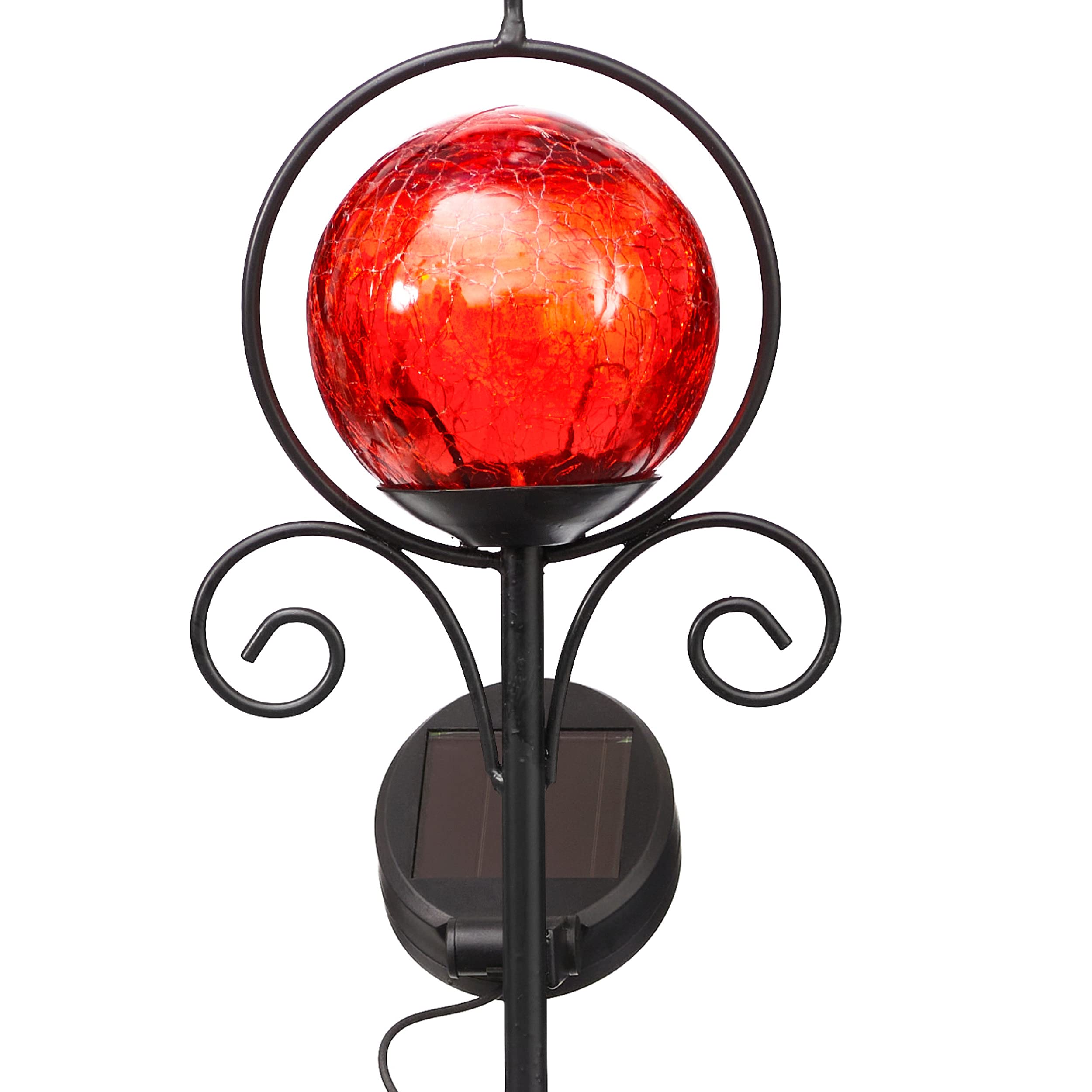 Bonetti Solar Lights Regenmesser LED rot Schmetterling 93 cm